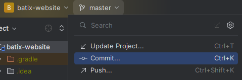 Git Commit via Toolbar