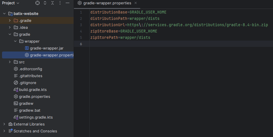 gradle-wrapper.properties im Projekt